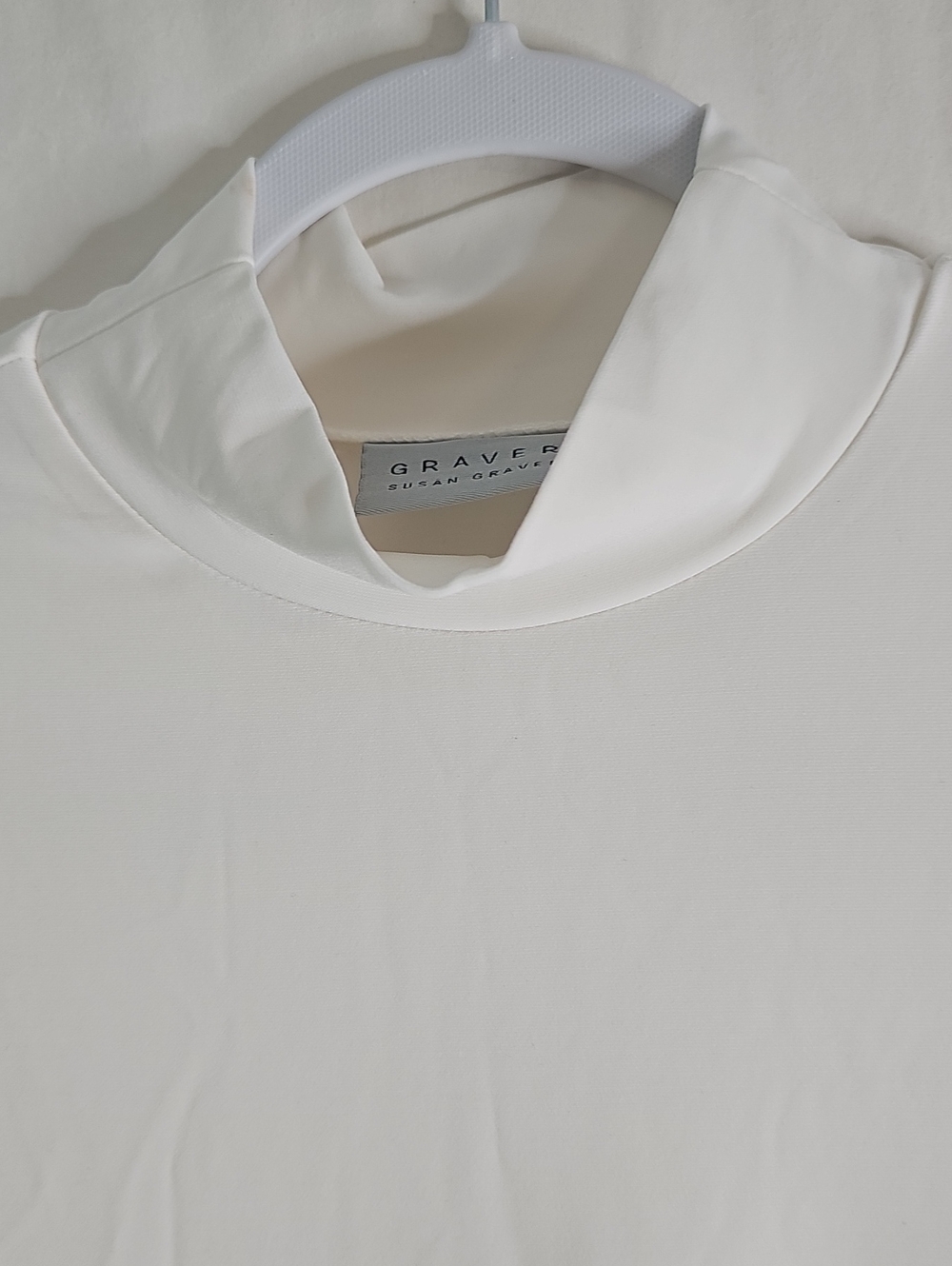Susan Graver Ivory Long Sleeve Mock Turtleneck Top - Picture 2 of 5